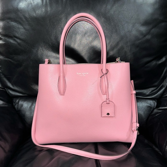 🔥🔥🔥Kate Spade Eva Breeze Pink Leather Medium Satchel Handbag - Picture 1 of 11